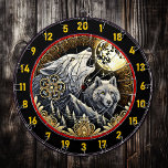 Howling Wolf Illuminates Strength And Freedom Dart Board<br><div class="desc">Elevate your space with this striking dartboard, featuring a howling wolf illuminated by a glowing golden moon. The artwork captures the essence of strength, freedom, and the untamed beauty of nature, making it an ideal addition to your man cave, hunting lodge, or fishing cabin. The wolf’s silhouette, bold and commanding,...</div>