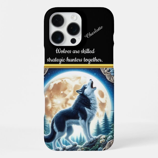 Howling Wolf in a Moonlit Forest Iphone Case (Back)
