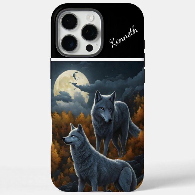 Howling Wolf in Moonlit Night Case-Mate iPhone Case (Back)
