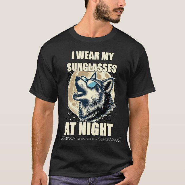 Howling Wolf in Shades Moon - ELGIS T-Shirt (Front)