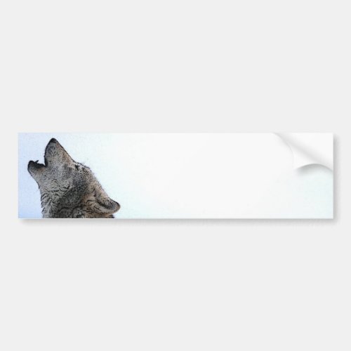 Howling Wolf in Snow Bumper Sticker