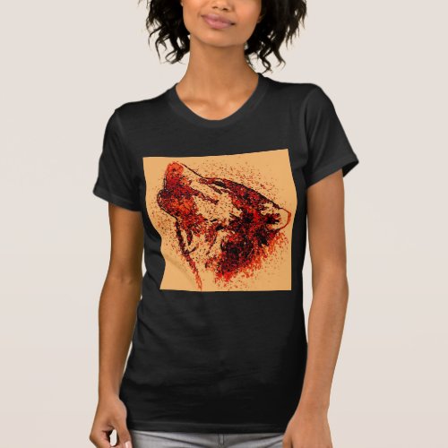Howling Wolf in Snow T_Shirt