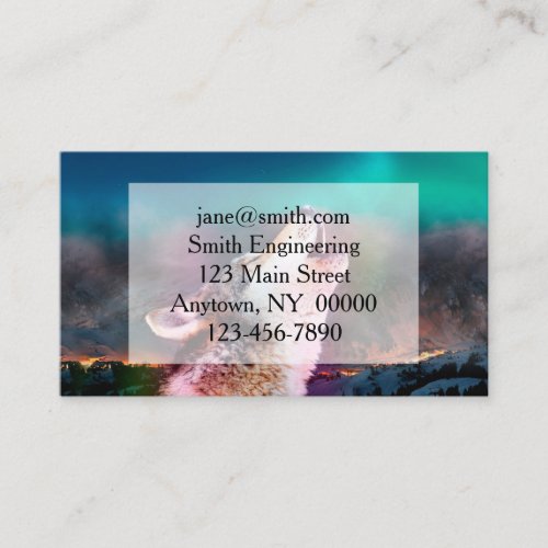 Howling wolf in the mountains business card