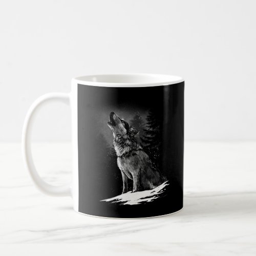 Howling Wolf In The Snow Coffee Mug