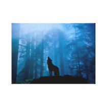 Howling Wolf in Wilderness Canvas Print