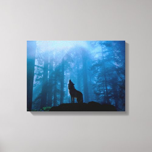 Howling Wolf in Wilderness Canvas Print