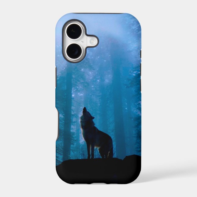 Howling Wolf in Wilderness Iphone Case (Back)