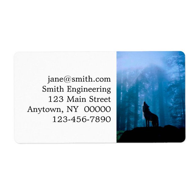 Howling Wolf in Wilderness Label (Front)