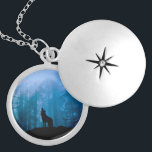 Howling Wolf in Wilderness Locket Necklace<br><div class="desc">wolf animals animal canis , lupus mammal beast dog , canine wolves wolfs Howling , wild forest arctic gray , american wildlife canine art,  winter predator alaska grey,  nature howl dangerous night , tree wolf animals animal,  canis lupus mammal beast,  dog canine wolves wolfs</div>
