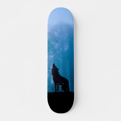Howling Wolf in Wilderness Skateboard
