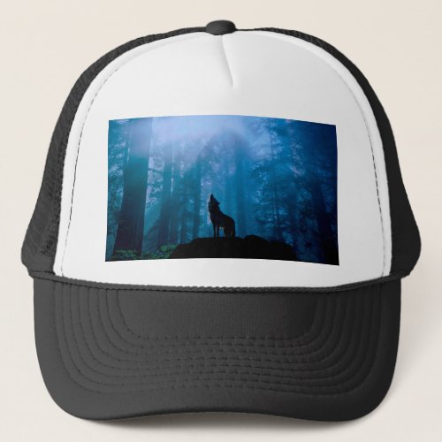 Howling Wolf in Wilderness Trucker Hat
