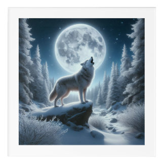 Howling Wolf In Winter Acrylic Print