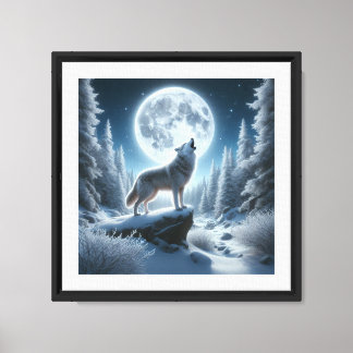 Howling Wolf In Winter Canvas Print