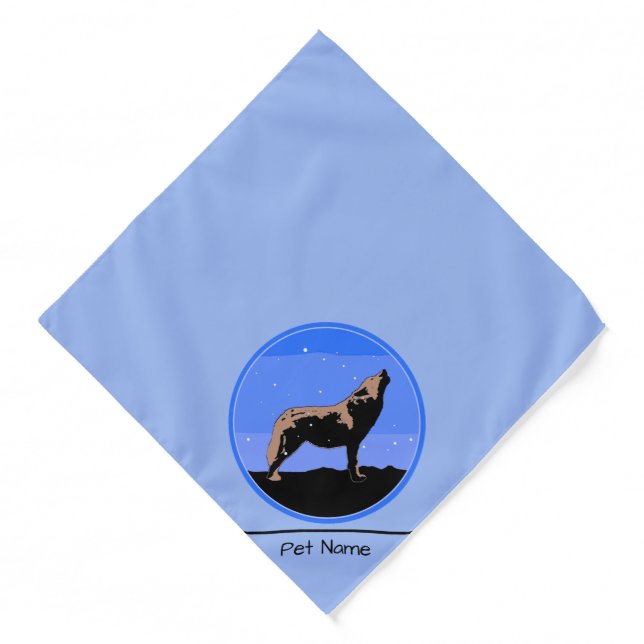 Howling Wolf in Winter  - Original Wildlife Art Bandana (Front)