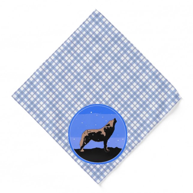 Howling Wolf in Winter  - Original Wildlife Art Bandana (Front)