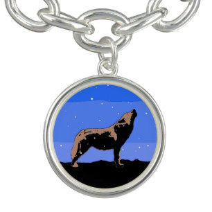 Howling Wolf in Winter  - Original Wildlife Art Bracelet