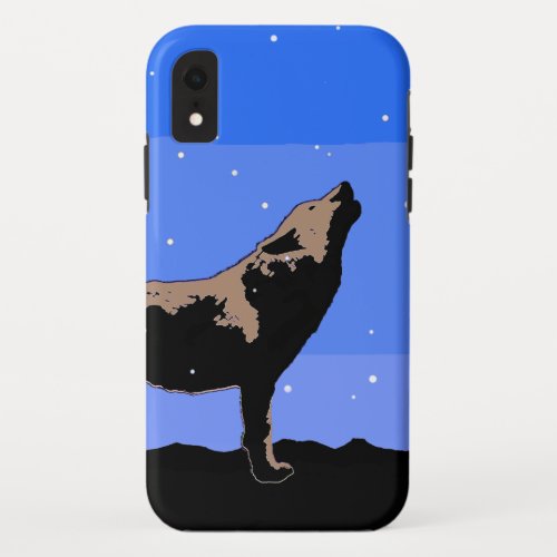 Howling Wolf in Winter  _ Original Wildlife Art iPhone XR Case