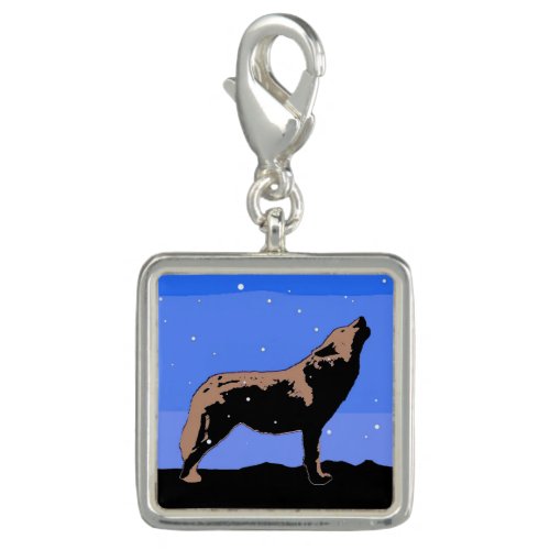 Howling Wolf in Winter  _ Original Wildlife Art Charm