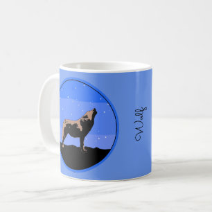 Howling Wolf in Winter - Original Wildlife Art Coffee Mug