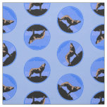 Howling Wolf in Winter  - Original Wildlife Art Fabric