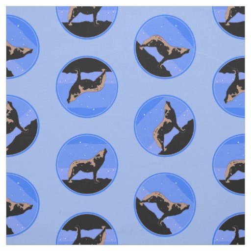 Howling Wolf in Winter  - Original Wildlife Art Fabric