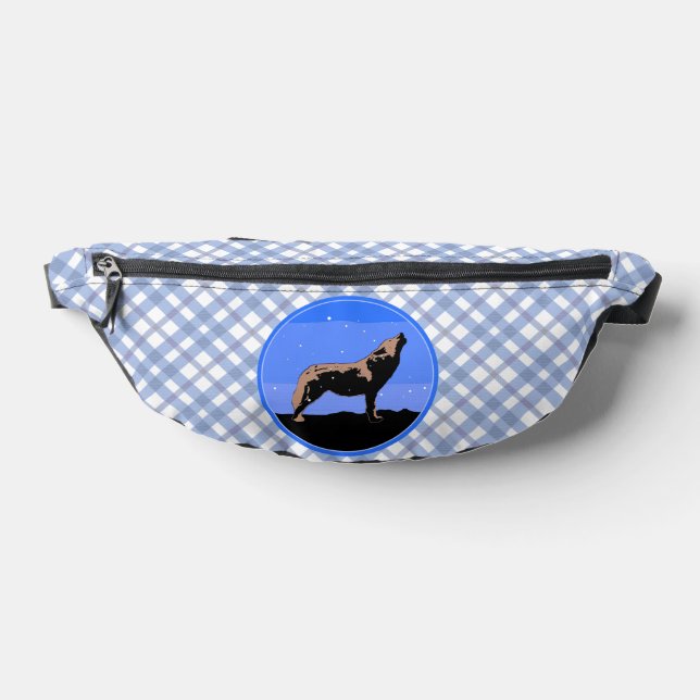 Howling Wolf in Winter  - Original Wildlife Art Fanny Pack (Lay Down)