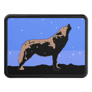 Howling Wolf in Winter  - Original Wildlife Art Hitch Cover