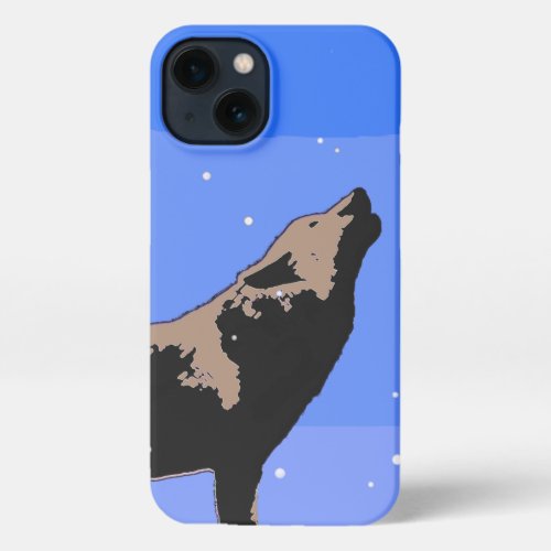 Howling Wolf in Winter  _ Original Wildlife Art iPhone 13 Case