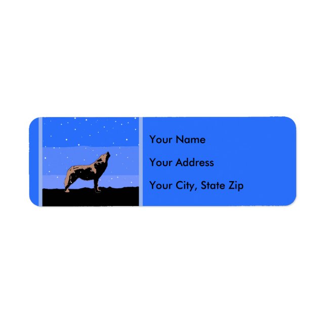 Howling Wolf in Winter  - Original Wildlife Art Label (Front)