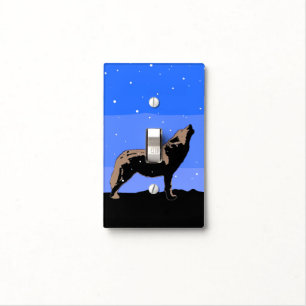 Howling Wolf in Winter  - Original Wildlife Art Light Switch Cover