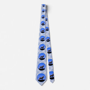 Howling Wolf in Winter - Original Wildlife Art Neck Tie