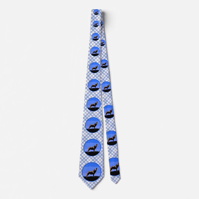 Howling Wolf in Winter  - Original Wildlife Art Neck Tie (Front)