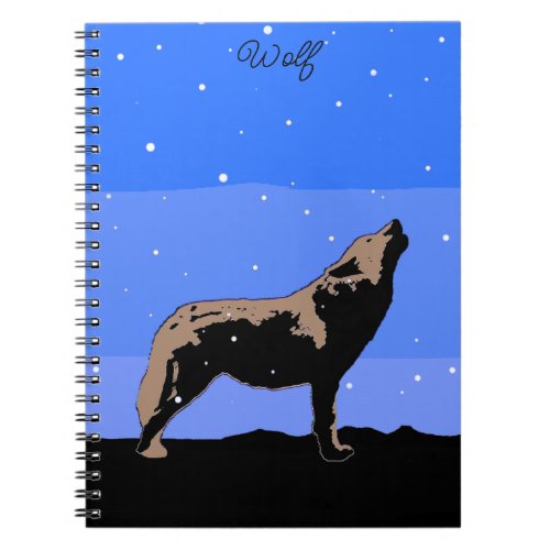 Howling Wolf in Winter  _ Original Wildlife Art Notebook