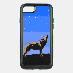 Howling Wolf in Winter - Original Wildlife Art OtterBox Commuter iPhone SE/8/7 Case