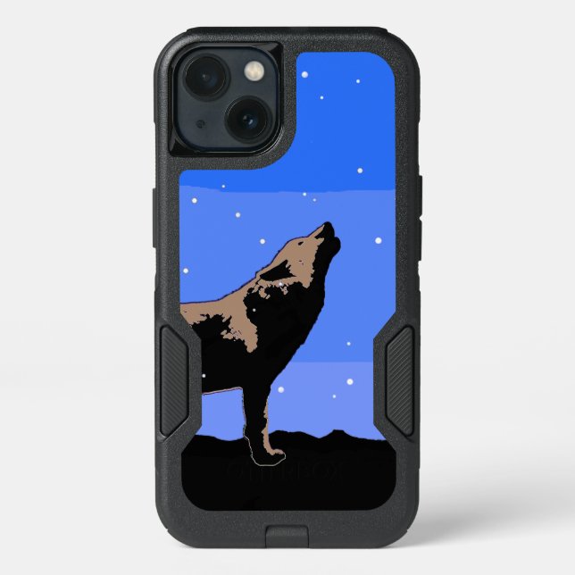 Howling Wolf in Winter  - Original Wildlife Art Otterbox iPhone Case (Back)