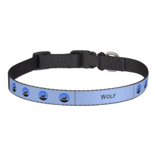 Howling Wolf in Winter  - Original Wildlife Art Pe Pet Collar
