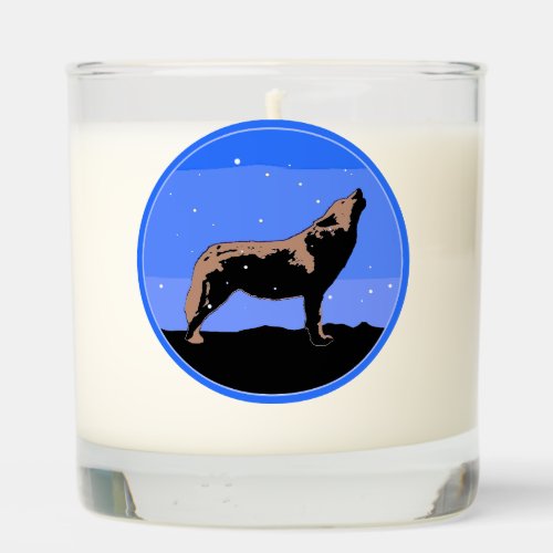 Howling Wolf in Winter  _ Original Wildlife Art Scented Candle
