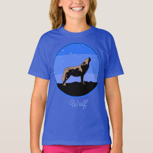 Howling Wolf in Winter - Original Wildlife Art T- T-Shirt
