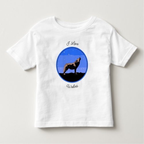 Howling Wolf in Winter  _ Original Wildlife Art Toddler T_shirt