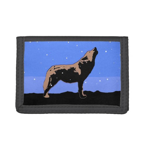 Howling Wolf in Winter  _ Original Wildlife Art Trifold Wallet