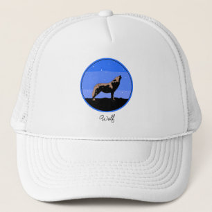 Howling Wolf in Winter - Original Wildlife Art Trucker Hat