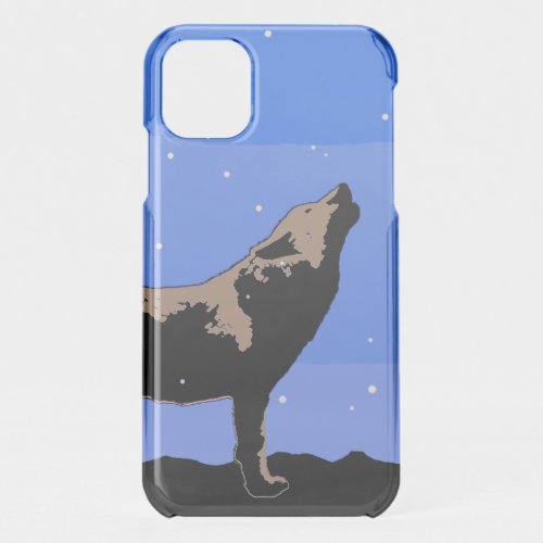 Howling Wolf in Winter  _ Original Wildlife Art iPhone 11 Case