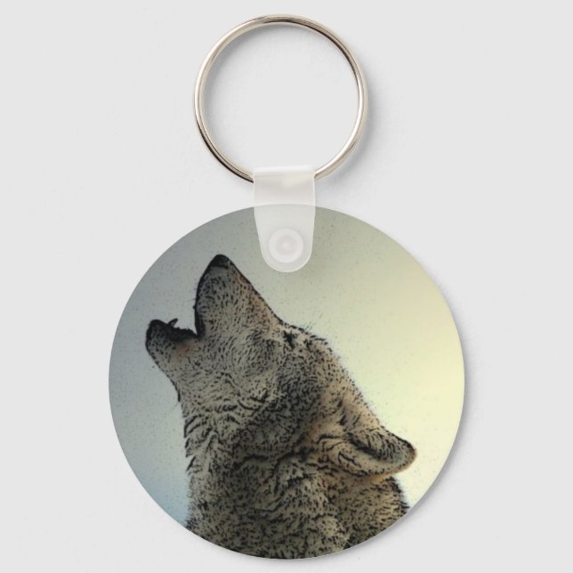 Howling Wolf Keychain (Front)