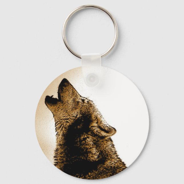 Howling Wolf Keychain (Front)