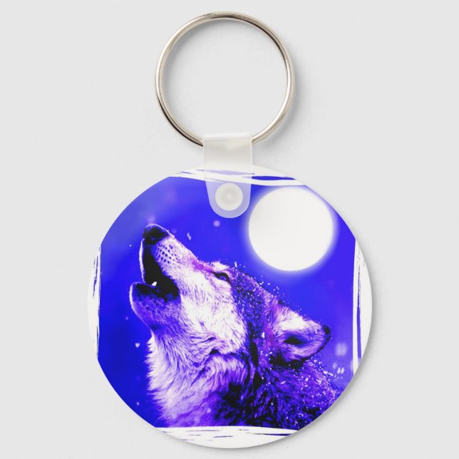 Howling Wolf Keychain (Front)