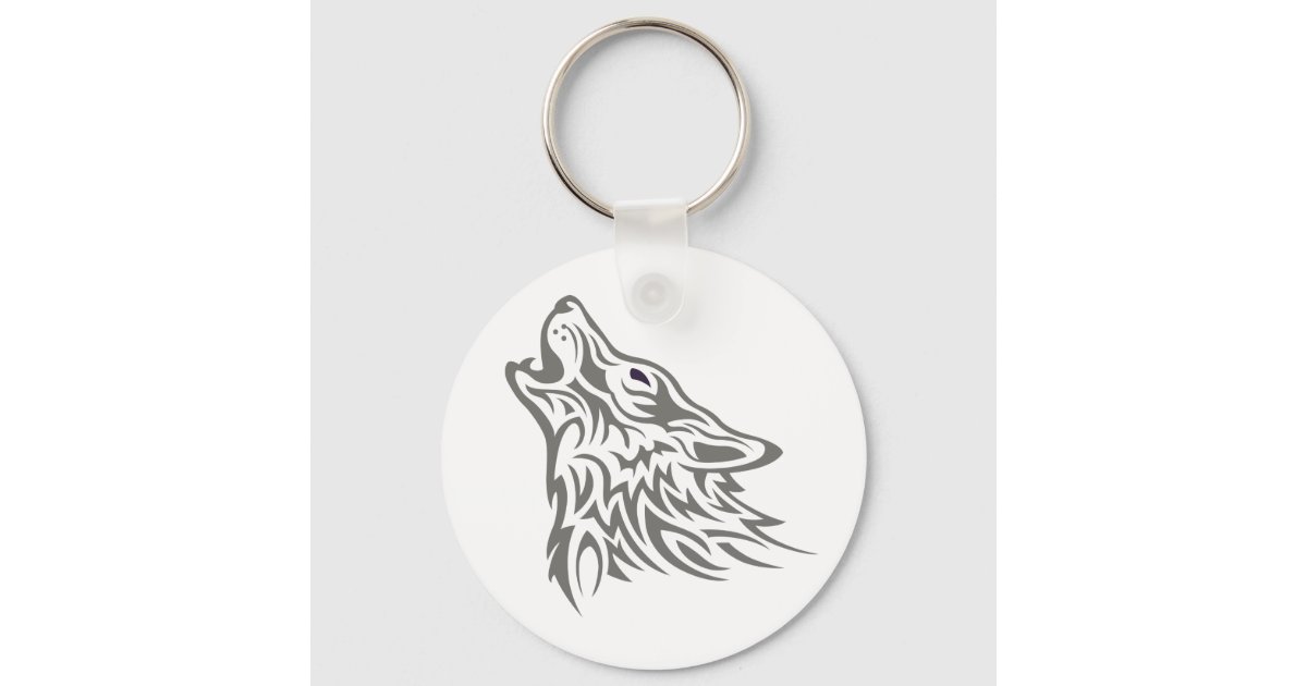 Howling Wolf Keychain | Zazzle