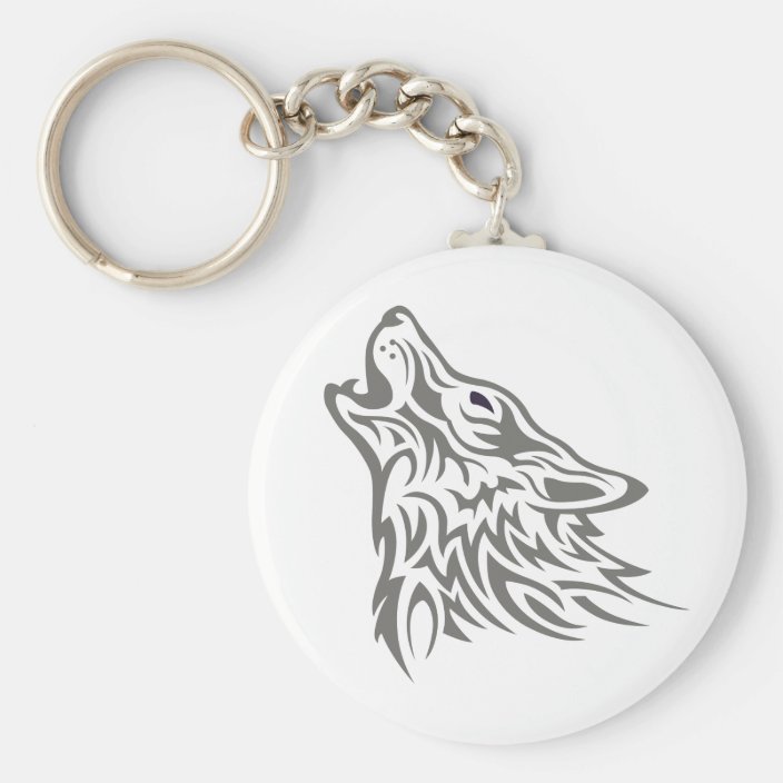 Howling Wolf Keychain | Zazzle.com