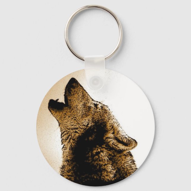 Howling Wolf Keychain (Front)