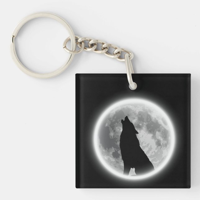 Howling Wolf  Keychain (Front)