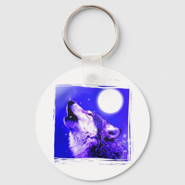 Howling Wolf Keychain (Front)